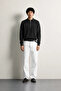 Kelso - Black - Cotton Zippered Polo Collar - Men's Sweater - 6