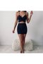 Thin Straps, Crossed Decolletage at the Bust, Cropped Top and Gathered Skirt Set