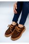 5512 Eren Shoes&Bag Genuine Leather Nubuck Lace-Up Bead Detailed Saddler Light Sole Casual Shoes Real Leather Nubuck Brown - 8