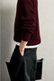 Orlo - Burgundy - Cotton Half-Zip - High-Neck Men's Sweater - 4