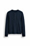 Shale - Navy Blue - Crew Neck Long Sleeve - 100% Cotton - Collar Buttoned Men's Tshirt