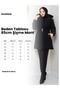 Women's Nova Fabric Large Size Black Hooded Fur Detailed Belted Inflatable Coat 42-52 - 2