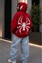 Women's Plus Size Oversize Hooded Spider Print Sweatshirt – Casual Comfortable Streetwear Hoodie - 2