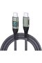 URBANNX 2 Pack USB-C Fast Charging Cables 3M+2M with LED Display Fast Charging Cable with LED - 5