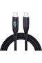 URBANNX 2 Pack USB-C Fast Charging Cables 3M+2M with LED Display Fast Charging Cable with LED - 3