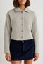 Melange Metal Buttoned Polo Collar Knitwear Cardigan Aw26Hi0031 - 4
