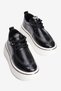 Women's Croco Sneaker with Lace-Up Platinum Stripe Detail in Zuri Black