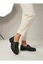 Black Leather Orthopedic Elastic Women's Shoes - 3