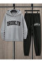 Unisex Cotton Brooklyn Printed Oversize Hooded Top and Bottom Tracksuit Set - 3