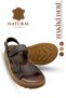 Genuine Leather Men's Sandals - Soft Thick Soled Genuine Leather Men's Sandals K Şır Kahve - 3