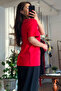 Red Crew Neck Cotton T-Shirt - 4