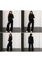 Finger-Looped Crop Sweater Long Pants Knitwear Two-Piece Set - 4