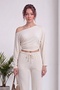 Women's Drawstring Lace-Up Comfortable Cut Double Suit Set Beige, Black, Anthracite - 2