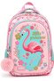 Flamingo Girl's Primary School Bag Pink Floral Patterned Backpack with Side Pockets 42 X 25 X 14 cm - 4