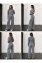 Finger-Looped Crop Sweater Long Pants Knitwear Two-Piece Set - 4