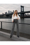 Women's High Waist Faded Effect Vintage Belted, Waist Tassel Leg Tassel with Lycra Palazzo Jean - 3