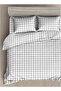 King Size 3Pc Duvet Cover Set | Soft Microfiber Material | Black Grid & White Color | 1 Du
