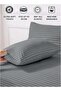 King Size 3Pc Fitted Sheet Set | Soft Microfiber Material | Stripe Dark Grey Color | 1 Fit - 4
