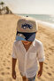 Children's Boys Safari Themed Atv Printed Beige Navy Blue Fabric Hat - 2