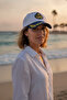 White Navy Blue Anchor Emblem Sailor Cap Adjustable Unisex Sports Hat - 2