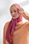 Organic Touch Viscose Blend Patterned Shawl - Fuchsia - Red