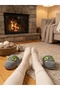 Gray Frog Plush Eyed Design Soft Sole House Slippers - 2