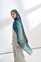 Organic Touch Viscose Blend Patterned Shawl - Petrol - Camel Hair