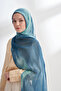 Organic Touch Viscose Blend Patterned Shawl - Ocean - 2