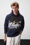 Norvaille Men's Contrast Color Printed Navy Blue Sweatshirt - 4