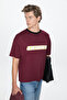 Noar Men's Organic Cotton Printed Claret Red T-Shirt