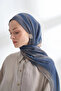 Organic Touch Viscose Blend Patterned Shawl - Indigo - Mink - 3