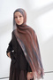Organic Touch Viscose Blend Patterned Shawl - Brown - Smoked - 3