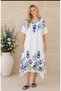 Italian Raw Linen Patterned Oversize Dress 42-52