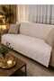 Premium Chenille Jacquard Woven Bearded Beige Color Sofa Cover 175X210