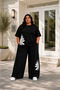Women's Plus Size Rose Print Oversize 2-Piece Tracksuit Set Wide Leg Crew Neck Comfortable Fit Casual XL 2XL 3XL 4XL 5XL 6XL 7XL 8XL - 2