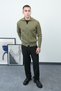 Hair Braid Khaki Wide Collar Double Zipper Premium Cardigan - 3