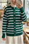 Women's Mila Striped Mercerized Cardigan with Gold Button Detail - 3
