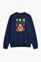 Navy Blue Agustina Shuan Printed Sweatshirt - 2