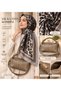 Women's Hand and Shoulder Bag & Leopard Patterned Cashmere Shawl Combination Set – 2 Pieces - 3