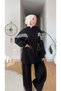 Women's striped drawstring waist hijab sports tracksuit - 2