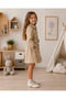 Girl's Trench Coat with Belt, Buttons, Stylish Pockets, Seasonal Coat - 3