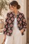 Studio Black Background Pink Patterned Quilted Jacket