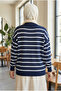Women's Mila Striped Mercerized Cardigan with Gold Button Detail - 4