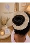 Hand Knitted Bun Clip Flower Model Crochet Hair Clip Bohemian Bun Clip Scrunchie Rubber Hair Clip Hair Accessory