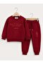 Unisex Children's Burgundy Tracksuit Set Daily Comfortable Combination - 3