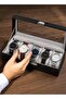 Watch Box Organizer for Men, 6 Slot Watch Case with Glass Lid, Black Watch Holder with Soft Cushioned Interior, Watch Display Storage Case for Men, Women & Travel - 4