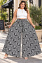 Women's New Season Elastic Waist Plus Size Patterned Pocket Skirt Trousers