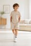 Unisex Kids Beige T-Shirt Shorts Set