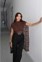 Brown Cape Lace Bodysuit Blouse - 2