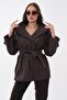 Women's Stand Collar Lined Trench Coat - 2